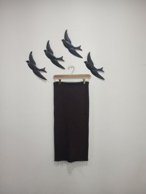 Alexander Wang Lurex Rib Knit Ankle Length Skirt With Slit - M ~ $365 NEW!
